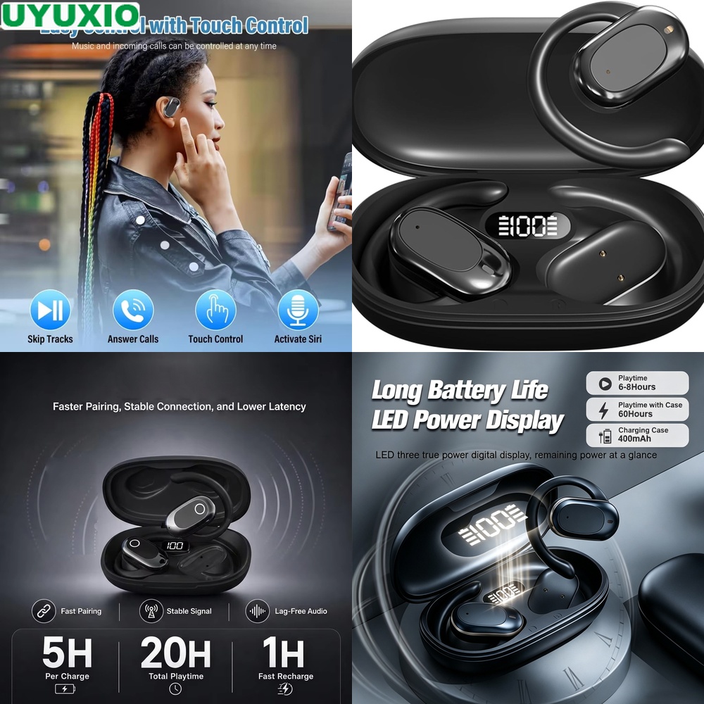 Bone Conduction Running Headphones - OWS Headset and Wireless Earphones with