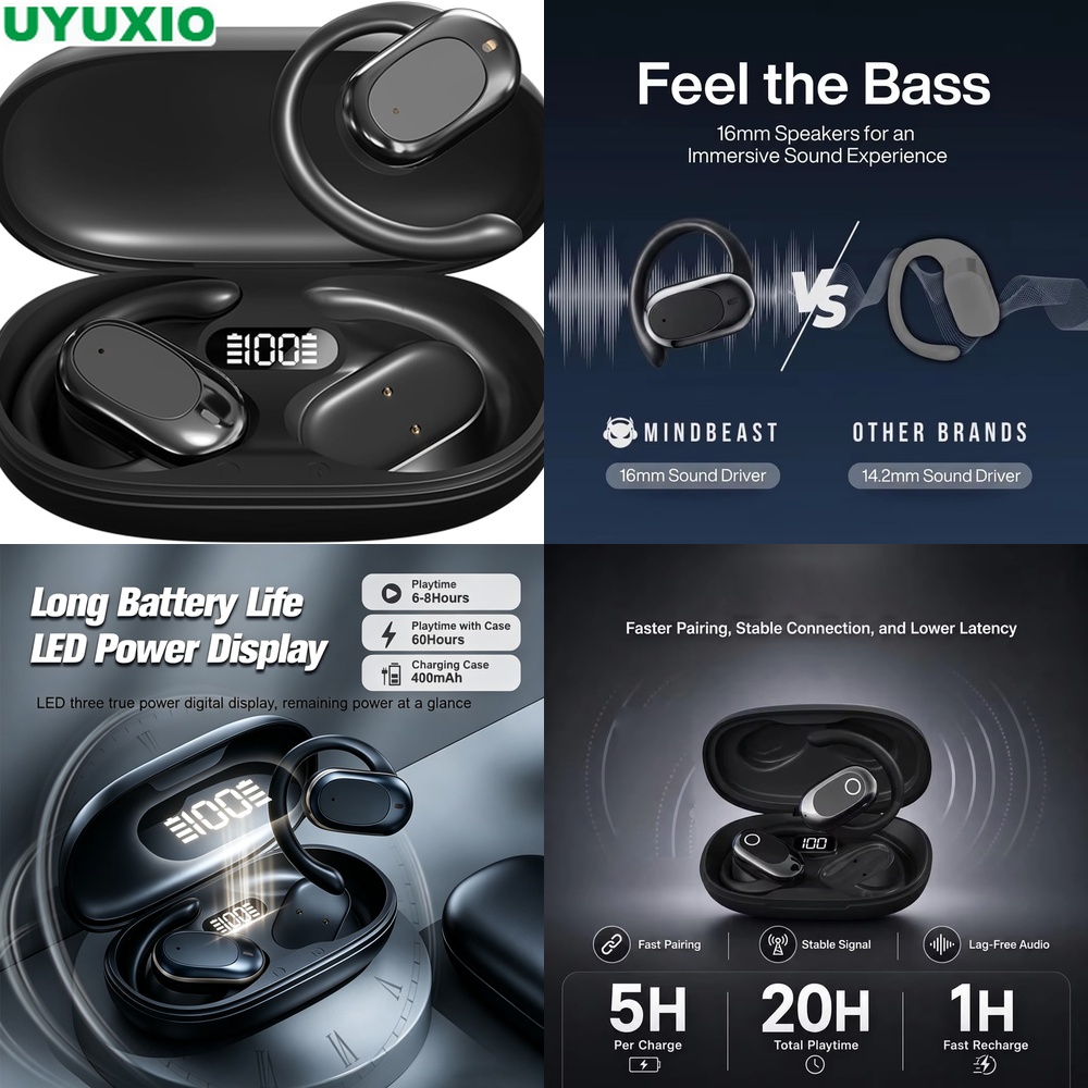 Open Ear Headphones and Wirele - Bone Conduction Running Headphones ulasan dan harga