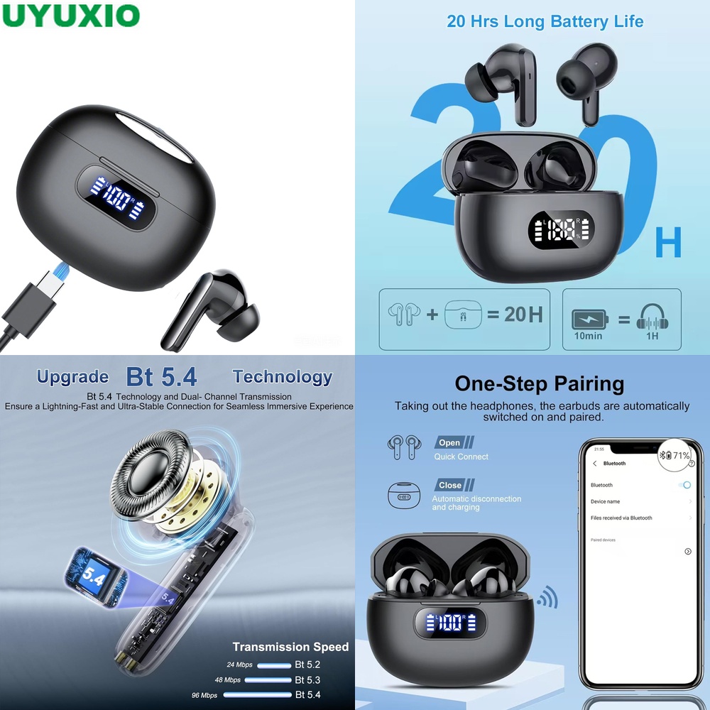 BT 5.4 Stereo Wireless Earbuds - Bone Conduction Running Headphones ulasan dan harga