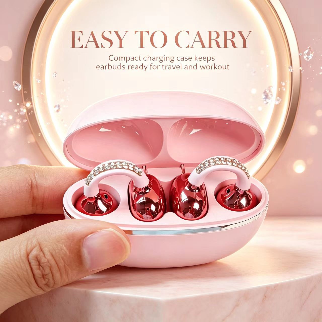 Rhinestone Open Ear Clip Wirel - Sleep Mask Headphones Bluetooth ulasan dan harga