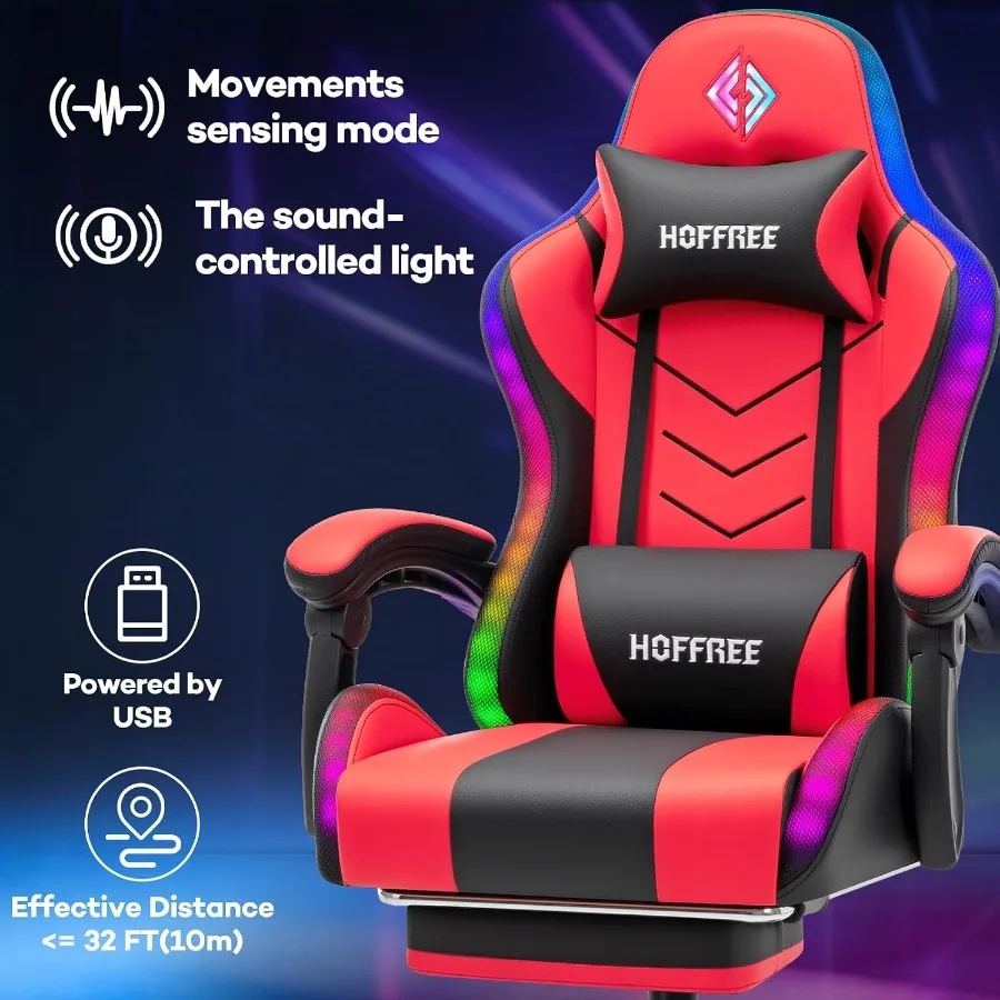 RGB Gaming Chair with Speakers - Speakers ulasan dan harga