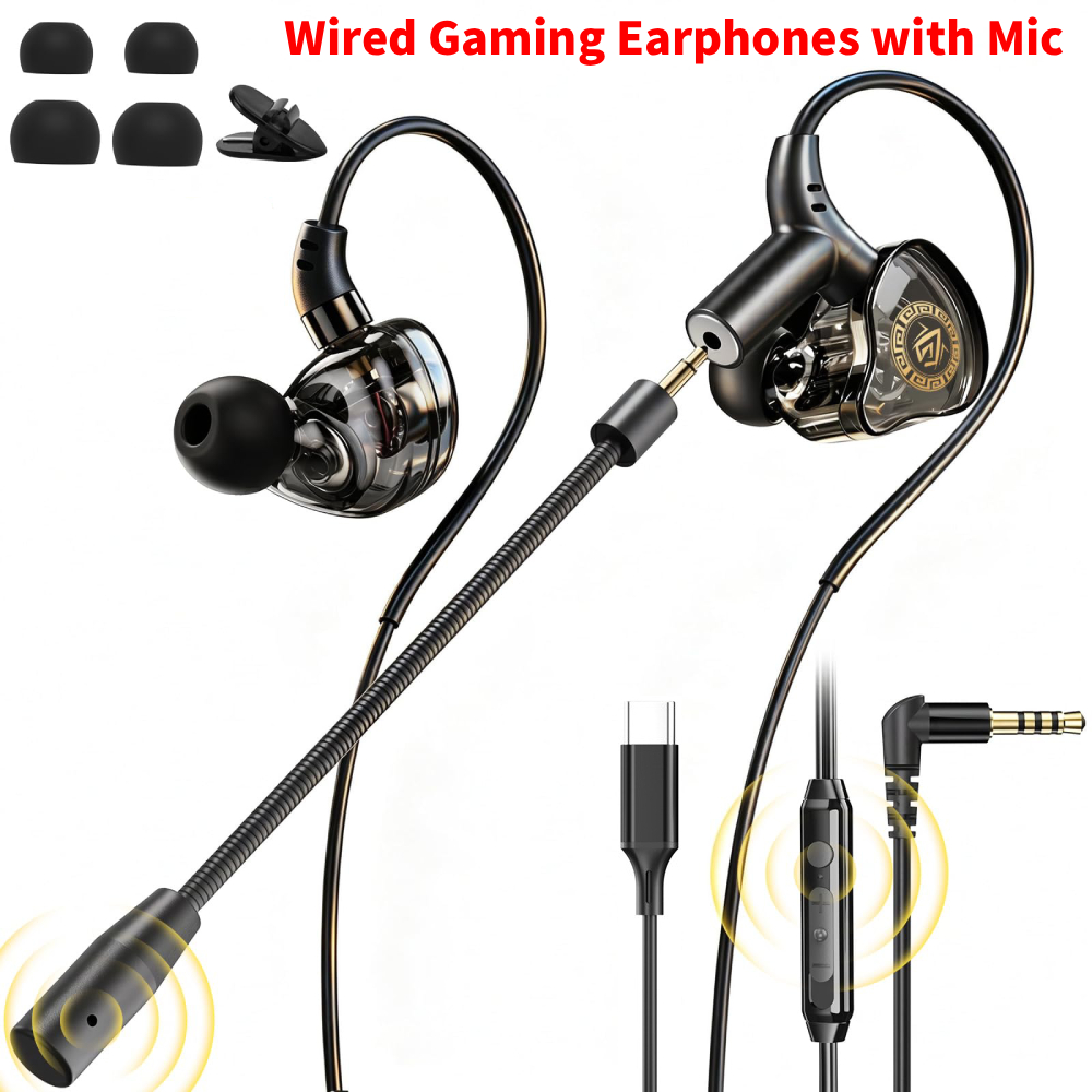 3.5mm / Type-C Wired Gaming Ea - Type C Wired Earphones With Mic ulasan dan harga