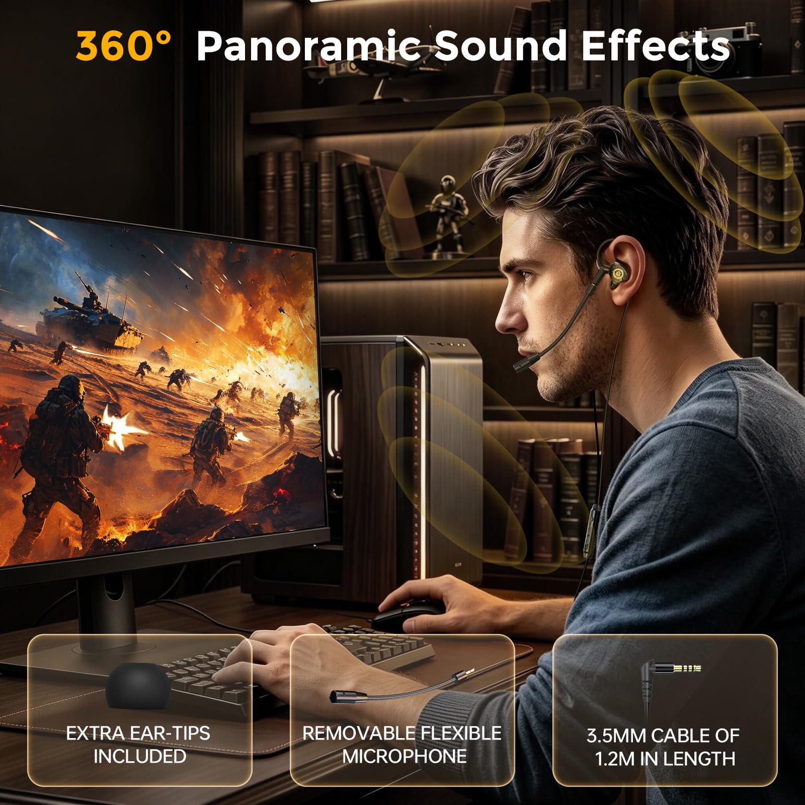 3.5mm / Type-C Wired Gaming Ea - Type C Wired Earphones With Mic ulasan dan harga
